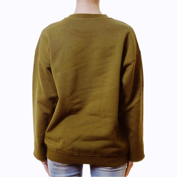 GOLDEN GOOSE Deluxe Brand Elise Oversized Sweatshirt in Musk (Mustard Green) XXS - Picture 14 of 15